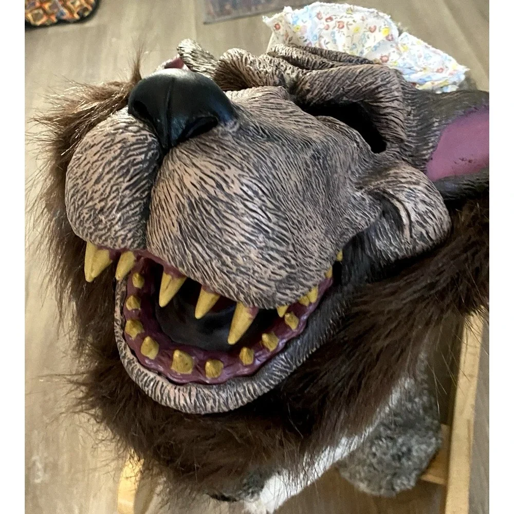 Big Bad Wolf Halloween Costume Granny Mask Vinyl Grandma Cosplay‎ Dress Up